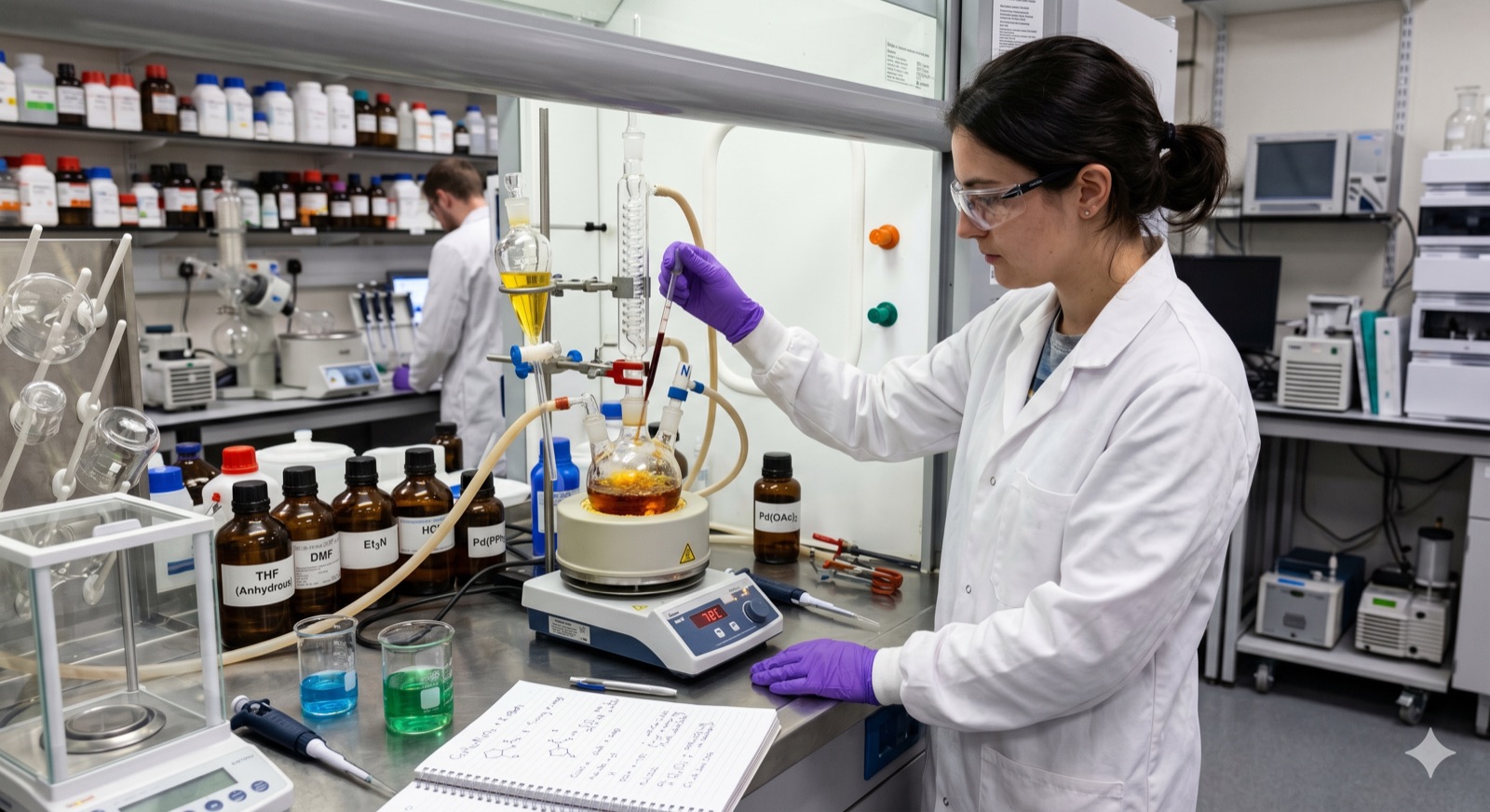 Work backwards from target molecules to find feasible synthetic routes.